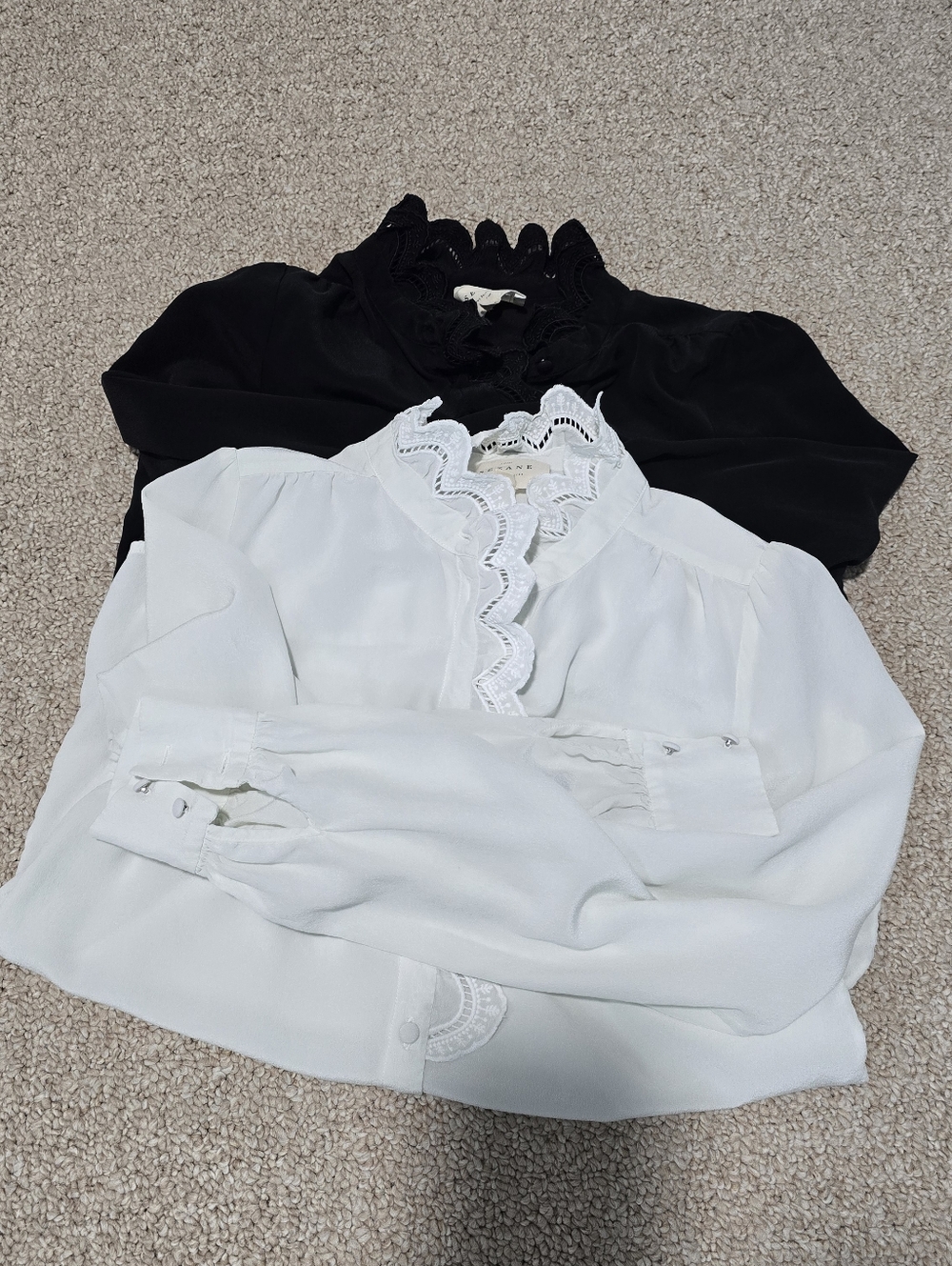 Set Of 2 Sezan Chlo Ruffle Black And Ivory Size 32 Or 00 - Picture 2 of 9
